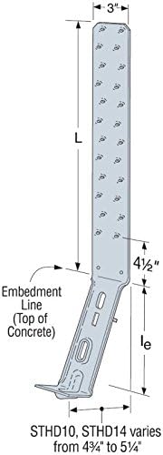 BRAND, CATEGORY, OTHER, SIMPSON STRONG-TIE, 10 Pack Simpson Strong Tie STHD10 23-1/8" & 10" Strap Tie Holdown
