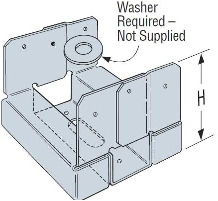 BRACKETS, BRAND, CATEGORY, PRIMESOURCE, 20 Pack Simpson Strong Tie ABA44Z Adjustable 4x4 Post Base 16-ga Z-Max Finish