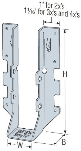 BRACKETS, BRAND, CATEGORY, SIMPSON, SIMPSON, SIMPSON, SIMPSON, 25 Pack Simpson Strong Tie LUS26Z 2x6 Light Double Shear Joist Hanger Z-Max Finish