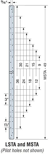 BRACKETS, BRAND, CATEGORY, SIMPSON STRONG-TIE, 50 Pack LSTA12 Simpson Strong Tie 1-1/4 in. x 12 in. Light Strap Hurricane Tie