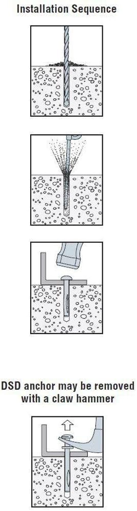 BRACKETS, BRAND, CATEGORY, SIMPSON STRONG-TIE, Simpson Strong Tie CSD25212 Simpson Strong-Tie Countersunk Head Zinc Plated Split Drive Anchor 1/4-inch by 2-1/2-inch 100 per Box