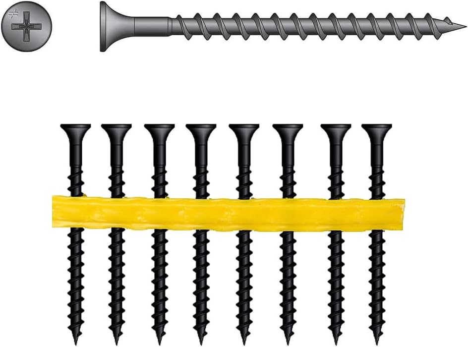 BRAND, CATEGORY, DRYWALL SCREWS, SIMPSON STRONG-TIE, Simpson Strong Tie DWC212PS #8 by 2-1/2" Drywall Screws Gray Phosphate Phillips (1500 per Box)