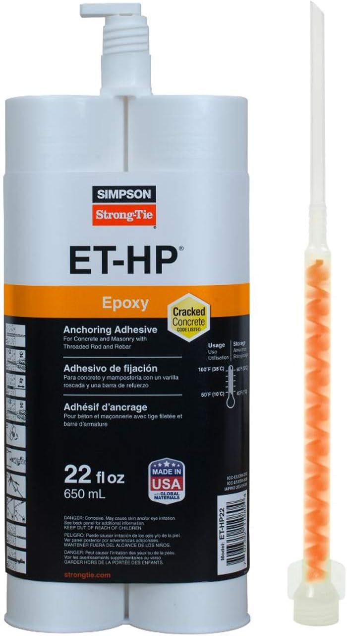 BRAND, CATEGORY, SIMPSON STRONG-TIE, TILE EPOXY ADHESIVES, Simpson Strong-Tie ET-HP22-N - 22oz Epoxy Anchoring Adhesive w/Nozzle