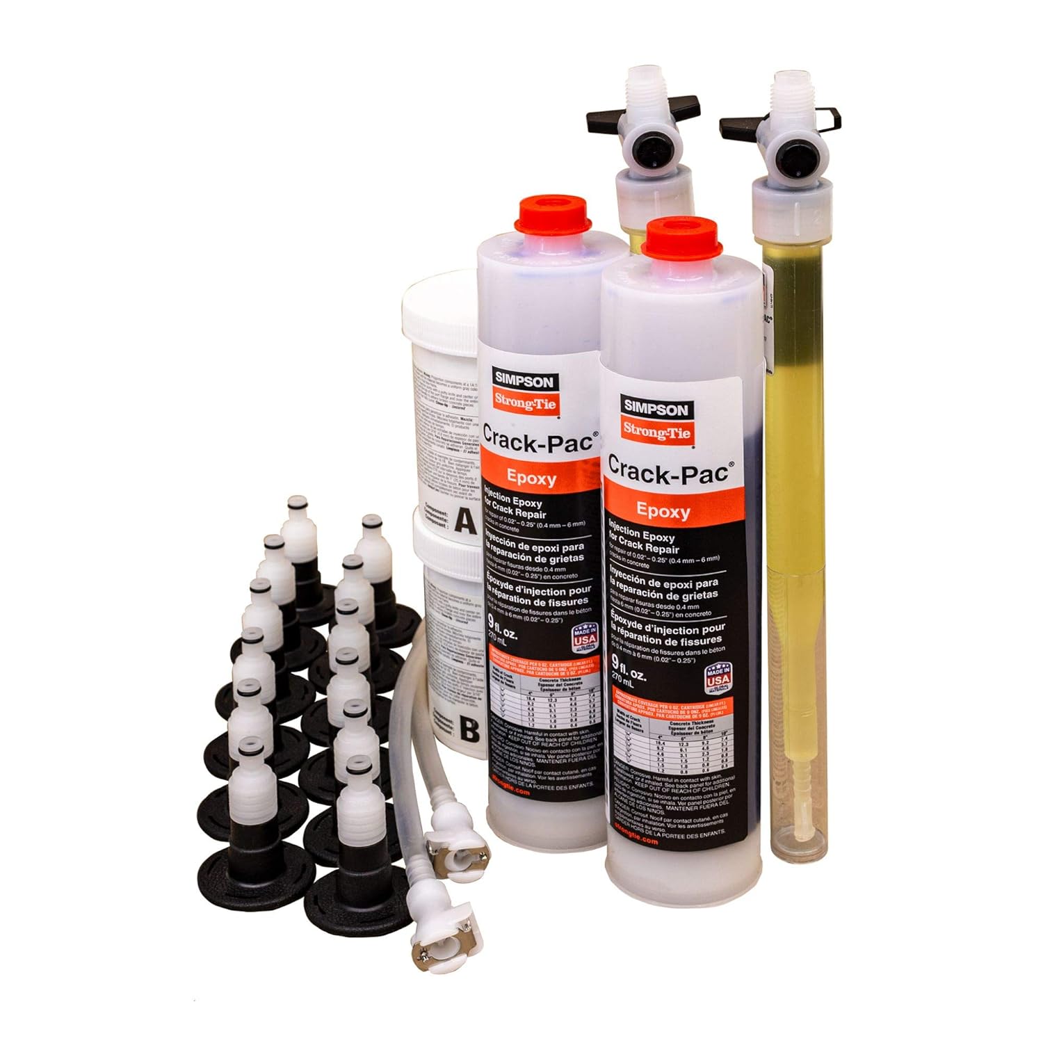 BRAND, CATEGORY, SIMPSON STRONG-TIE, TILE EPOXY ADHESIVES, Simpson Strong-Tie ETIPAC2G10KT - CRACK-PAC Injection Epoxy Crack Repair Kit