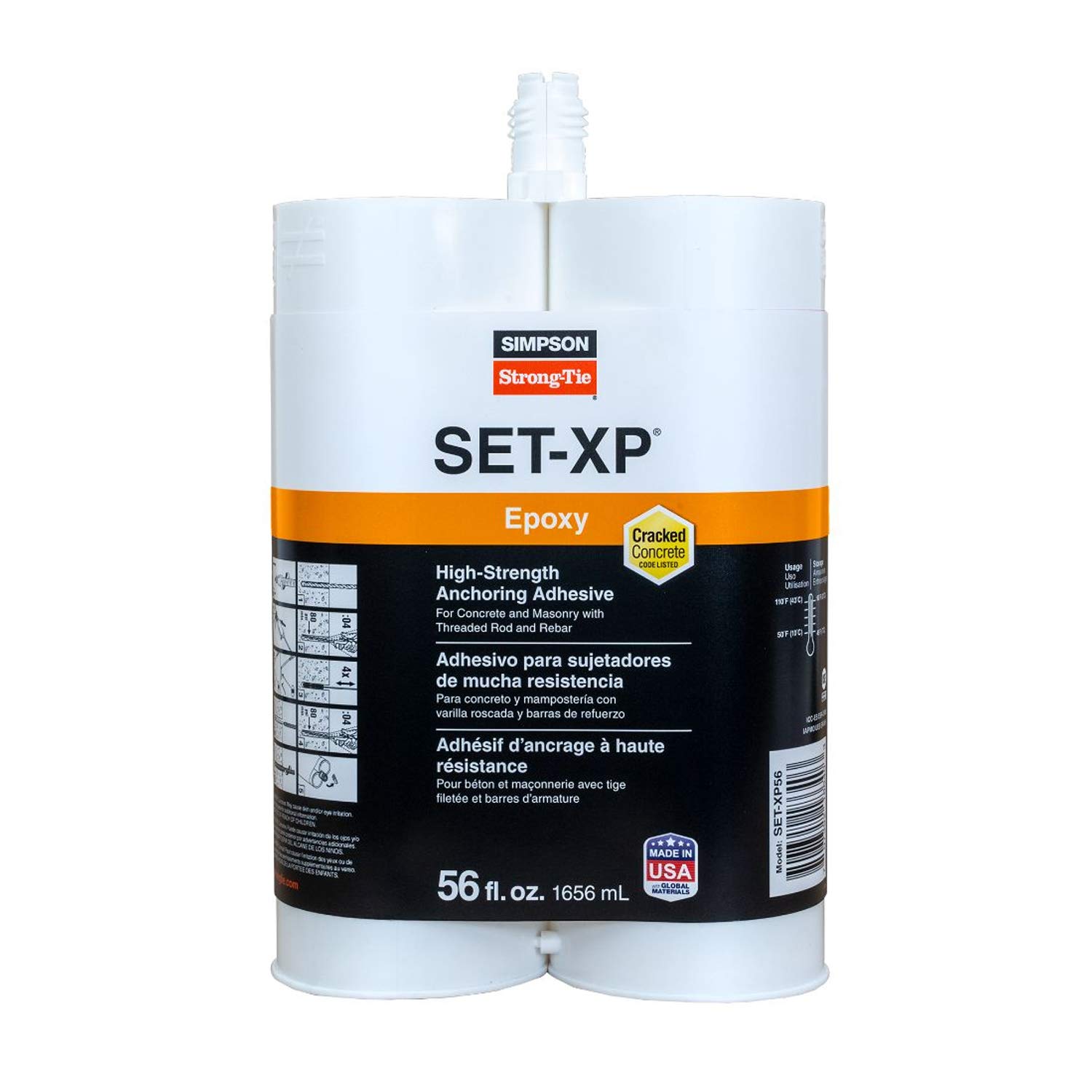 BRAND, CATEGORY, SEALANTS, SIMPSON STRONG-TIE, Simpson Strong-Tie SET-XP56-56oz. Cartridge SET-XP Anchoring Adhesive