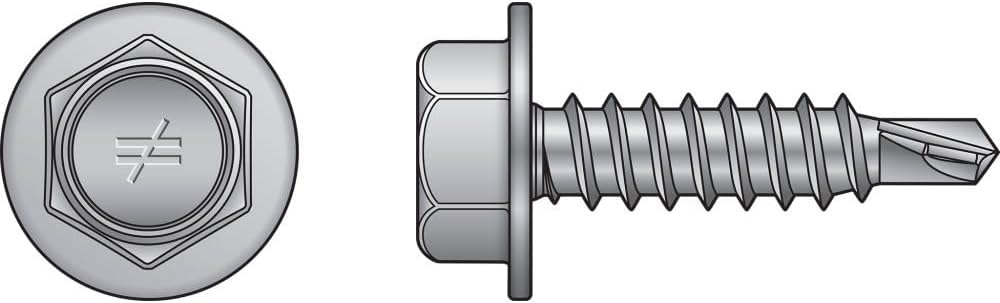 BRAND, CATEGORY, SELF-TAPPING SCREWS, SIMPSON STRONG-TIE, Simpson Strong Tie XU34S1016#10 by 3/4" Self-Drilling X Metal Screw 5/16" Hex 16 TPI #1DP (1500 per Box)