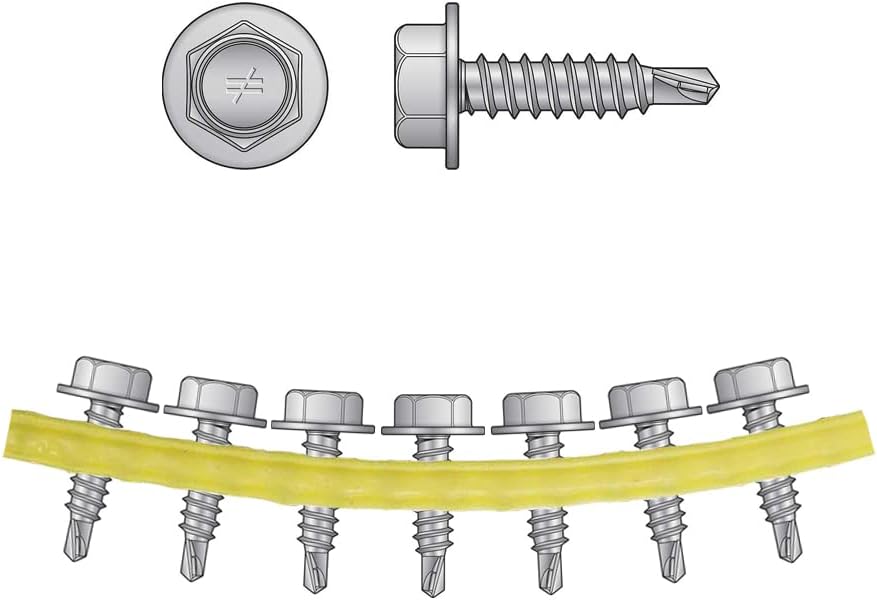 BRAND, CATEGORY, SELF-TAPPING SCREWS, SIMPSON STRONG-TIE, Simpson Strong Tie XU34S1016#10 by 3/4" Self-Drilling X Metal Screw 5/16" Hex 16 TPI #1DP (1500 per Box)