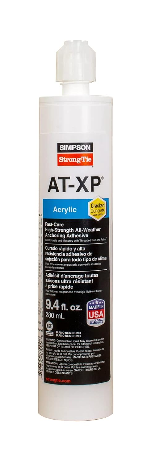 ACRYLIC ADHESIVES, BRAND, CATEGORY, SIMPSON STRONG-TIE, Simpson Strong-Tie at-XP 9.4-oz. High-Strength Acrylic Anchoring Adhesive Cartridge w/Nozzle (Pack of 6)