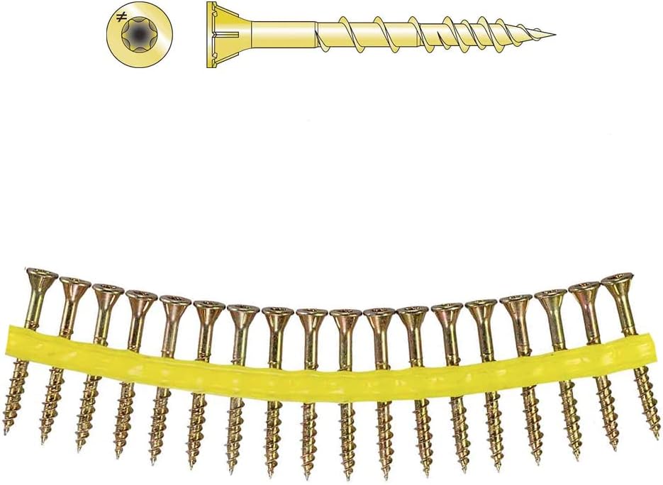 BRAND, CATEGORY, COLLATED SCREWS, SIMPSON STRONG-TIE, Simpson Strong-Tie HCKWSV134S Strong-Drive® WSV SUBFLOOR Screw (Collated) — #9 x 1-3/4 in. T25, Yellow Zinc (1000-Qty)